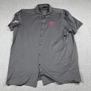 Mercer Mettle Shirt Men 2XL Gray T-Mobile Corporate Employee Uniform Polo Top